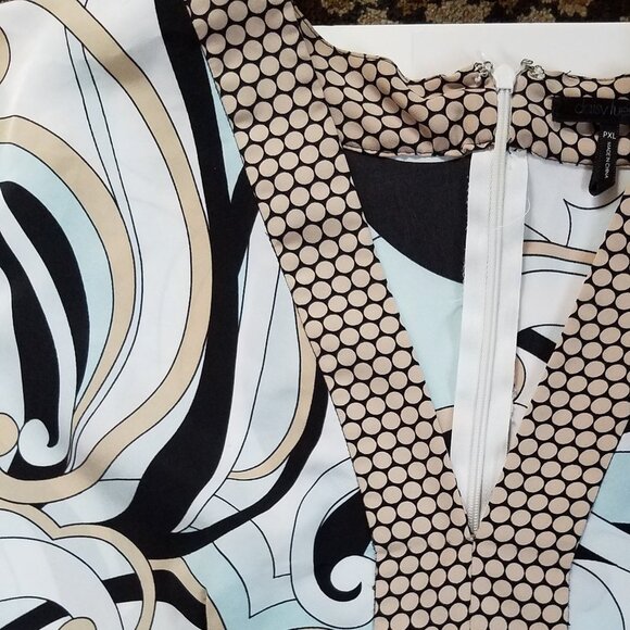 Daisy Fuentes Blouse Baby Doll Style Abstract   PXL - Picture 7 of 15